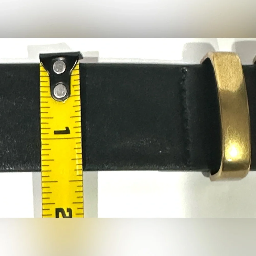 Universal Thread Women's Elongated Gold Buckle Belt Black Size XS, NEW